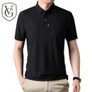 Polo Masculina em Seda Gelada com Bordado Fino — Lapela Estruturada, Elasticidade Confortável e Design Contemporâneo