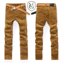 Calça Masculina de Veludo Cotelê | Corte Slim, Alta Elasticidade – Estilo Clássico Outono