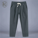 Calça Masculina em Algodão e Linho | Modelagem Reta com Cintura Ajustável | Caimento Solto e Respiração Natural