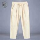 Calça Masculina em Algodão e Linho | Modelagem Reta com Cintura Ajustável | Caimento Solto e Respiração Natural