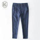 Calça Masculina em Linho Puro | Corte Reto de Cintura Média | Estilo Japonês com Essência Casual e Atemporal