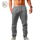 Men's Cotton and Linen Pants | Straight Cut and Natural Breathability | Casual Essence for Autumn