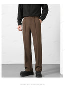 Calça Masculina Casual com Cintura Elástica — Estilo Coreano, Corte Reto e Cores Sóbrias
