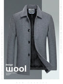 Casaco Masculino de Lã | Forro Fleece, Corte Slim, Espessura Elevada – Outono/Inverno