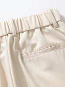 Calça Masculina Business Casual 8XL — Corte Reto em Poliéster Leve, Modelagem Solta e Cós Elástico