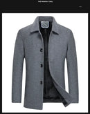 Casaco Masculino de Lã | Forro Fleece, Corte Slim, Espessura Elevada – Outono/Inverno