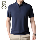 Polo Masculina em Seda Gelada com Bordado Fino — Lapela Estruturada, Elasticidade Confortável e Design Contemporâneo