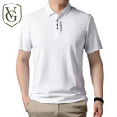 Polo Masculina em Seda Gelada com Bordado Fino — Lapela Estruturada, Elasticidade Confortável e Design Contemporâneo