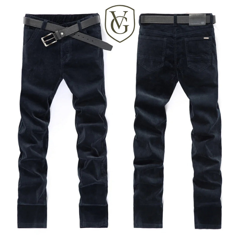 Calça Masculina de Veludo Cotelê | Corte Slim, Alta Elasticidade – Estilo Clássico Outono