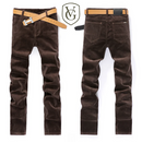 Calça Masculina de Veludo Cotelê | Corte Slim, Alta Elasticidade – Estilo Clássico Outono