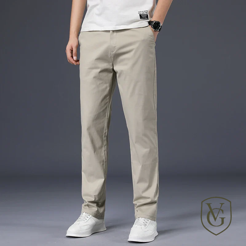 Calça Masculina de Algodão com Elastano | Corte Reto, Cores Clássicas – Tamanhos Ampliados