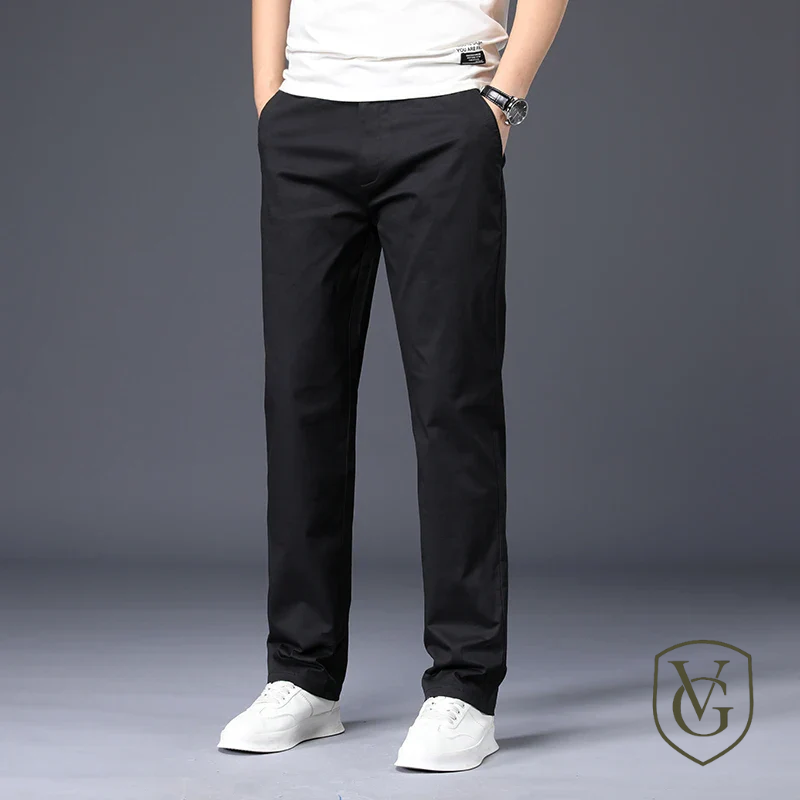 Calça Masculina de Algodão com Elastano | Corte Reto, Cores Clássicas – Tamanhos Ampliados