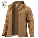 Casaco Masculino Tático com Fleece Interno | Capuz, Abertura Total, Multibolsos – Performance Térmica para Climas Frios
