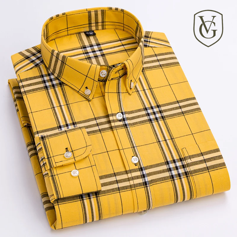 Camisa Masculina Slim Fit em Algodão | Manga Longa, Padrão Xadrez – Estilo Casual com Influência Vintage
