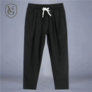 Calça Masculina em Algodão e Linho | Modelagem Reta com Cintura Ajustável | Caimento Solto e Respiração Natural