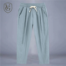 Calça Masculina em Algodão e Linho | Modelagem Reta com Cintura Ajustável | Caimento Solto e Respiração Natural