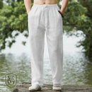 Calça Masculina em Algodão e Linho | Modelagem Solta para o Verão | Estilo Casual com Inspiração Resort