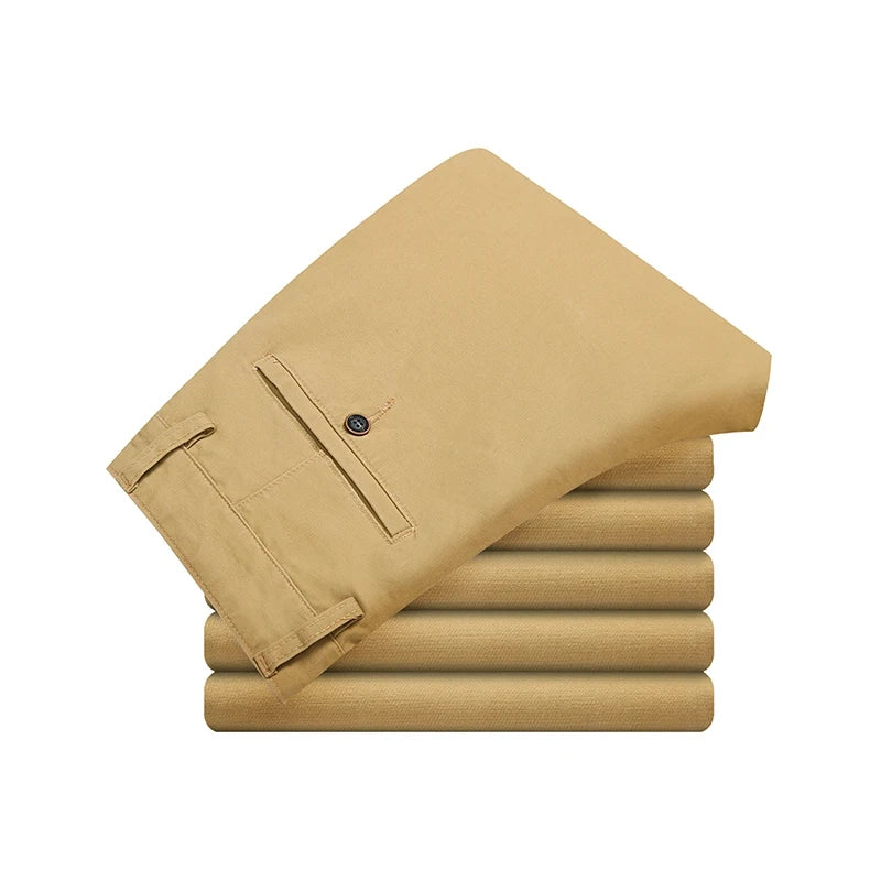 Calça Masculina de Algodão com Elastano | Corte Reto, Cores Clássicas – Tamanhos Ampliados