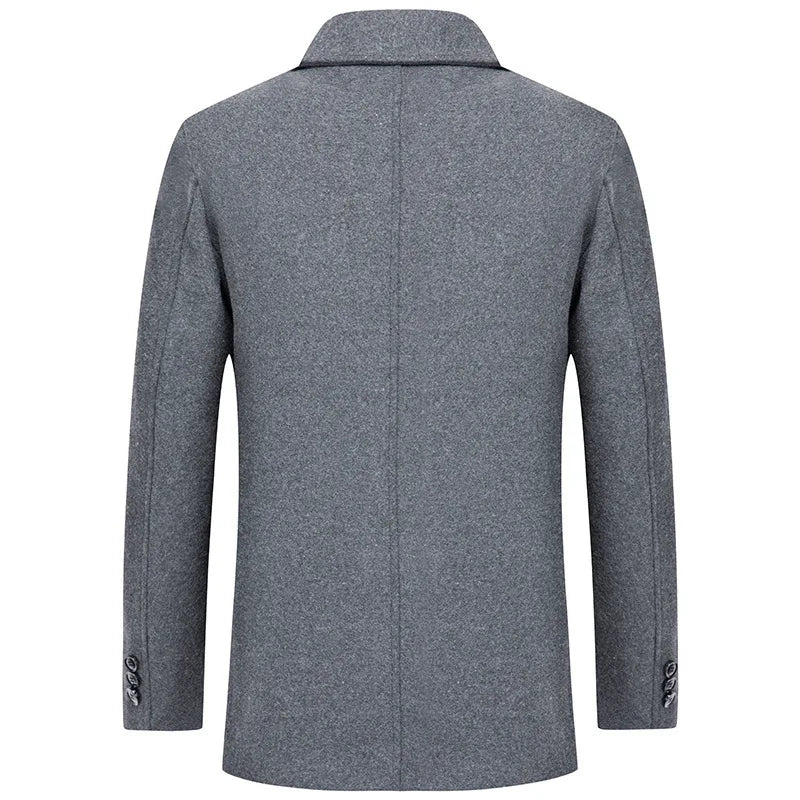 Casaco Masculino de Lã | Forro Fleece, Corte Slim, Espessura Elevada – Outono/Inverno