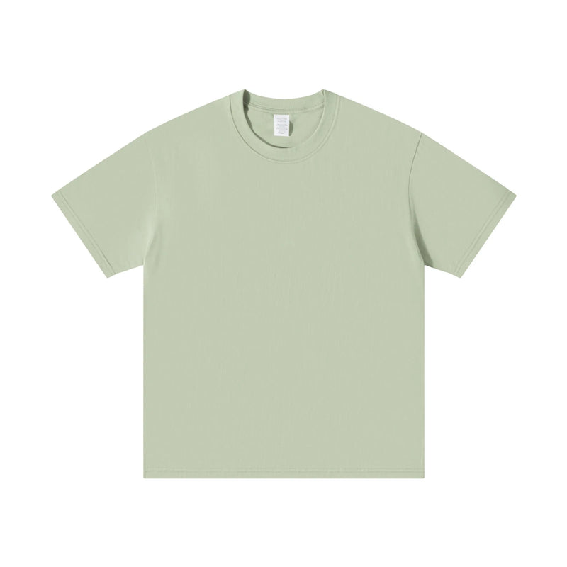 Camiseta Unissex em Algodão Puro – Modelagem Solta, Gola Redonda e Estrutura Densa em Branco Sólido