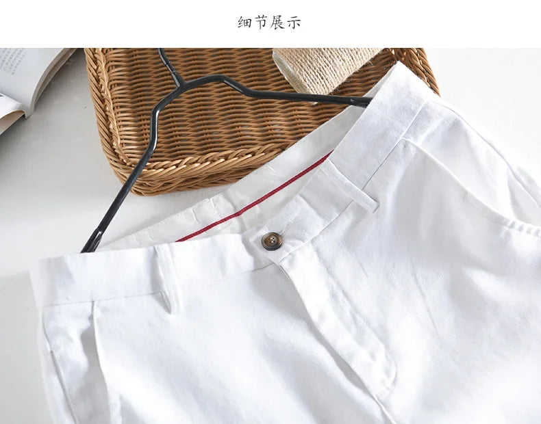 Calça Masculina em Linho Puro | Corte Reto de Cintura Média | Estilo Japonês com Essência Casual e Atemporal