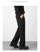 Calça Masculina Casual com Cintura Elástica — Estilo Coreano, Corte Reto e Cores Sóbrias