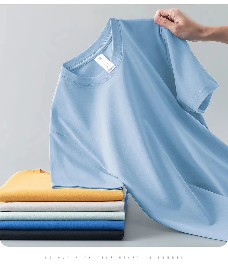 Camiseta Unissex em Algodão Puro – Modelagem Solta, Gola Redonda e Estrutura Densa em Branco Sólido