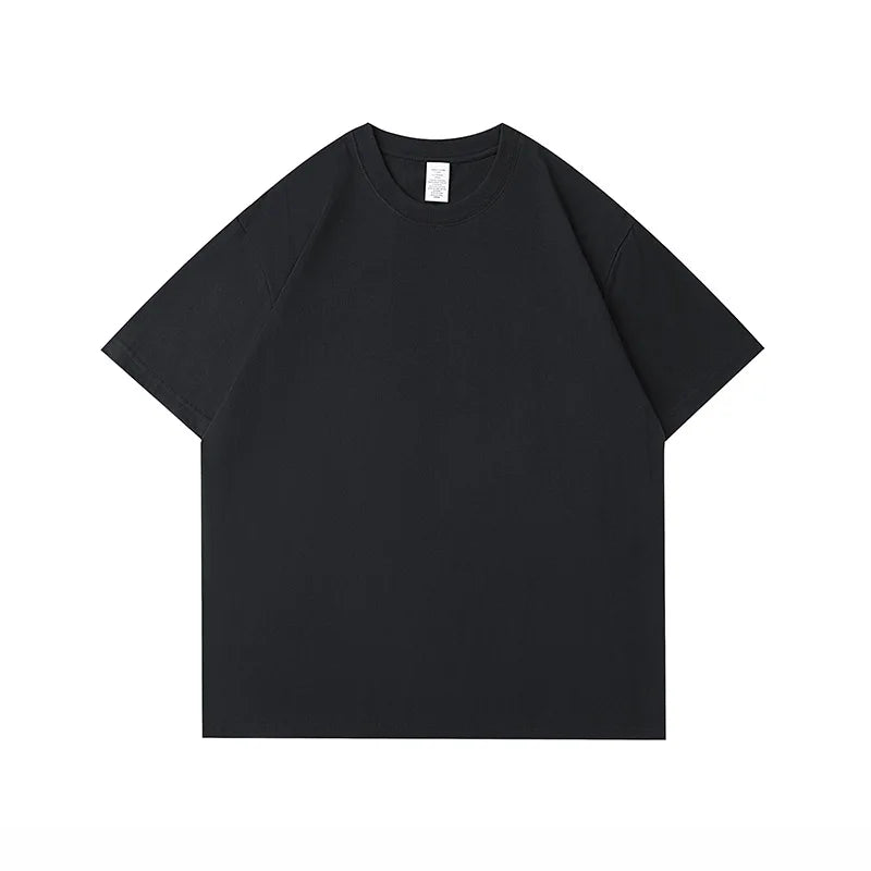 Camiseta Unissex em Algodão Puro – Modelagem Solta, Gola Redonda e Estrutura Densa em Branco Sólido