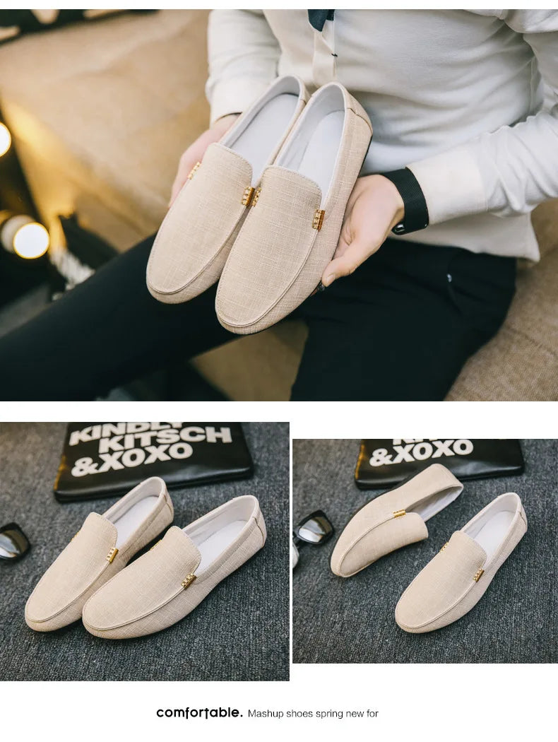 Mocassim Masculino em Lona – Conforto Atemporal e Linha Impecável