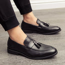 Men’s Breathable Leather Loafers – Comfortable Slip-On Tassel Moccasins for Business, Office & Driving