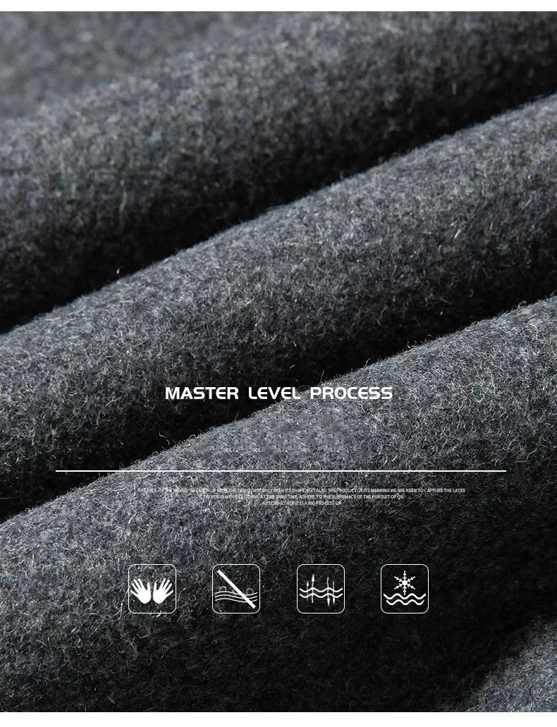 Casaco Masculino de Lã | Forro Fleece, Corte Slim, Espessura Elevada – Outono/Inverno