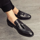 Men’s Breathable Leather Loafers – Comfortable Slip-On Tassel Moccasins for Business, Office & Driving