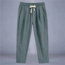 Calça Masculina em Algodão e Linho | Modelagem Reta com Cintura Ajustável | Caimento Solto e Respiração Natural