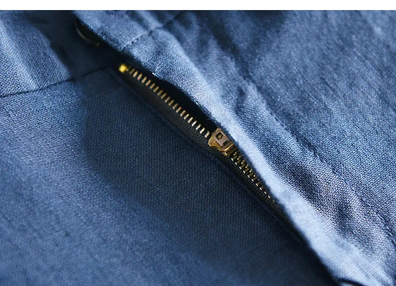Calça Masculina em Linho Puro | Corte Reto de Cintura Média | Estilo Japonês com Essência Casual e Atemporal